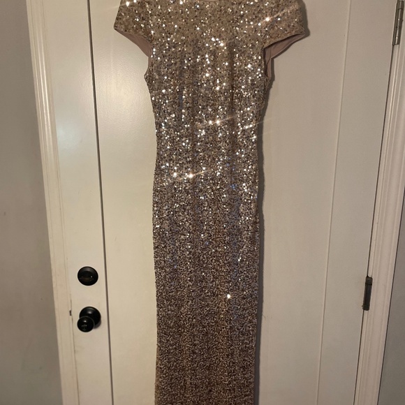 Rose Gold Sequin Low Back Dress - Picture 1 of 6